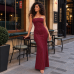 فستان ماكسي مرصع بأحجار الزركون